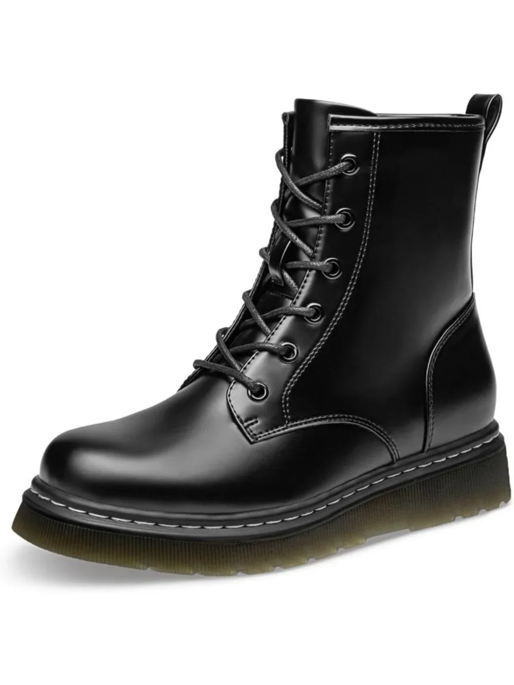 Stylish Lace-Up Low Platform Combat Ankle Boots for Women - Trendy & Comfortable